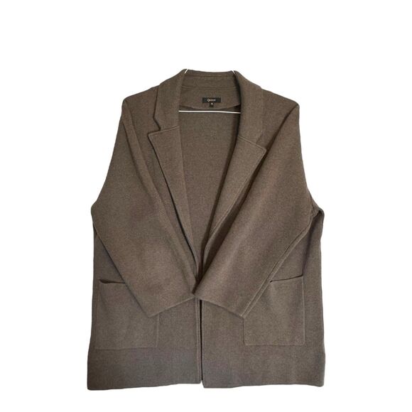 Quince Heathered Brown Open Front Cardigan - Picture 6 of 15